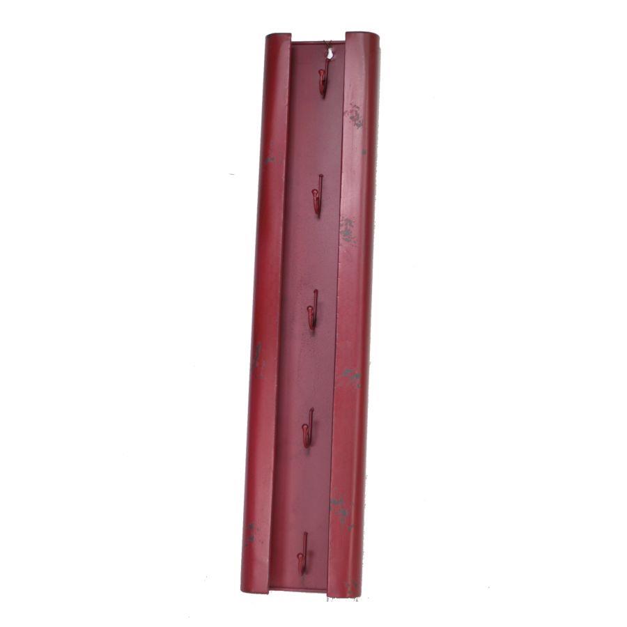 Portachiavi metallo rosso 5 posti cm15x5h70