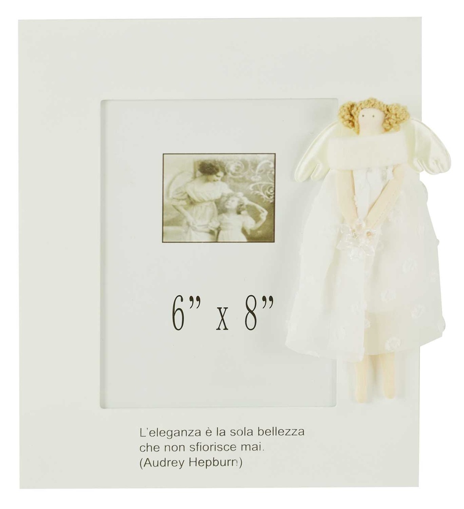 Portafoto Elegante con Principesse dei Sogni - Bianco, 24 x 2,5 x 29 cm