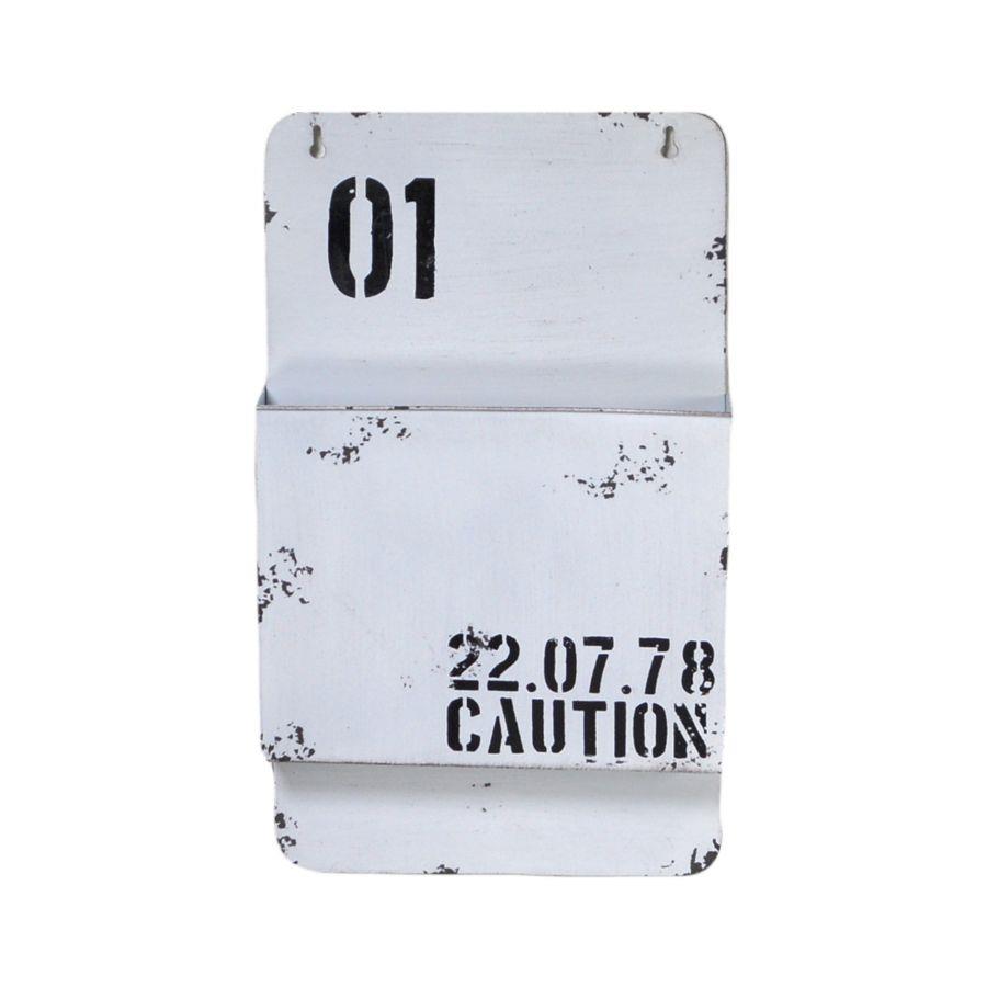 Portalettere in metallo bianco Bristol 25x8x42 cm