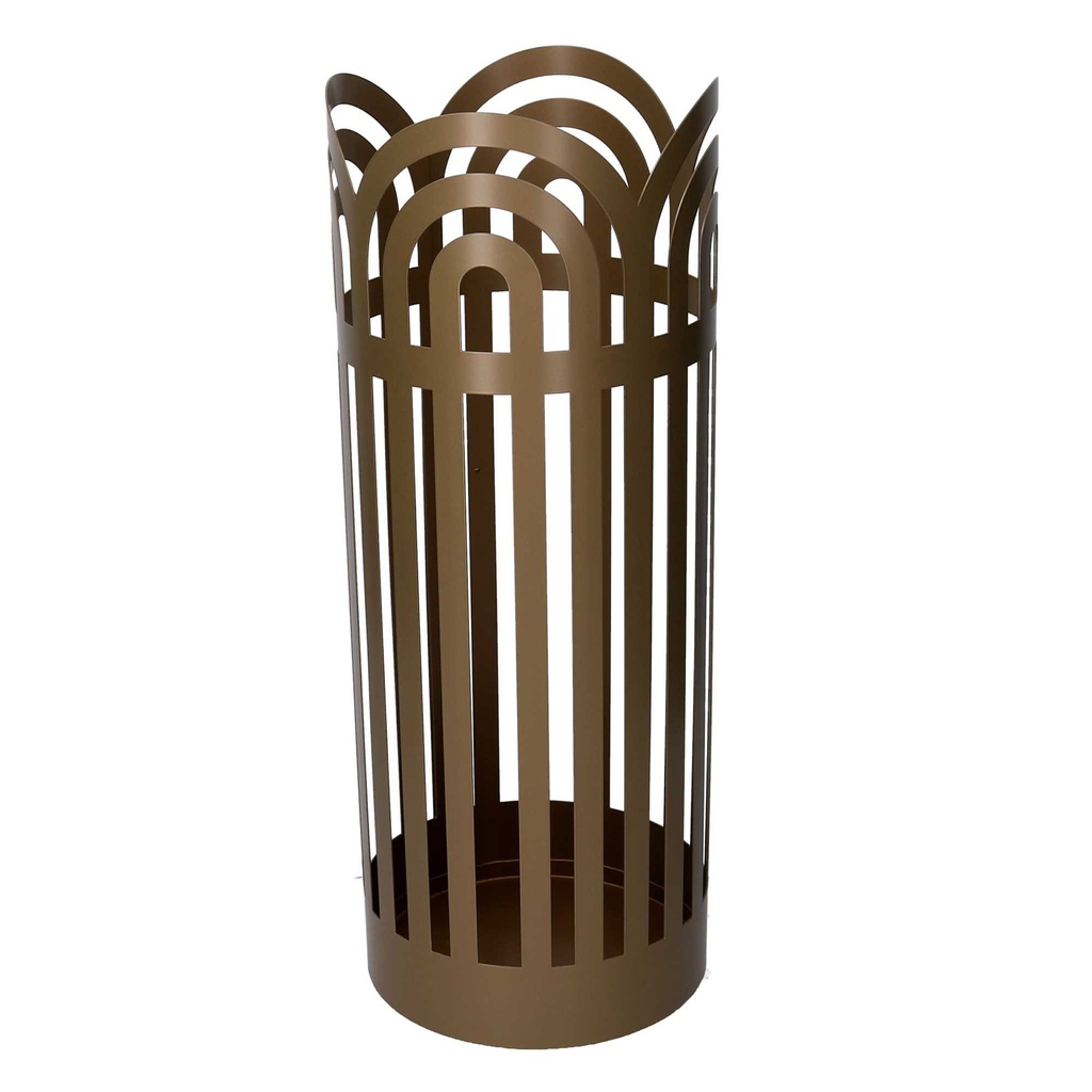 Portaombrelli in metallo archi oro tondo 19x49 cm