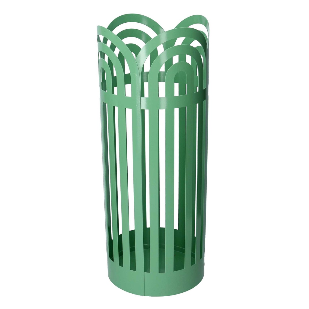 Portaombrelli a forma di archi in metallo verde, dimensioni ø19h49 cm