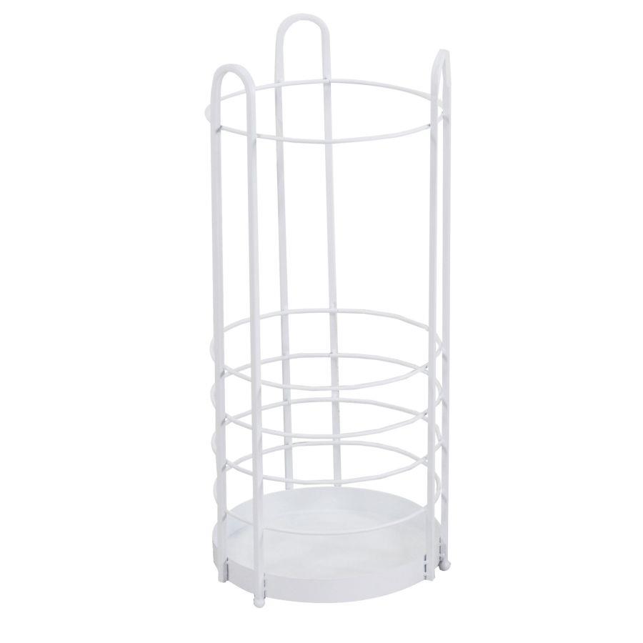 Portaombrelli metallo bianco tondo 26x60x26 cm