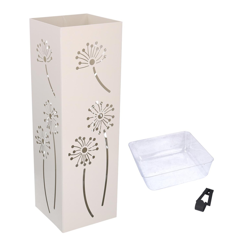Portaombrelli metallo crema soffioni quadro 15,5x15,5 cm