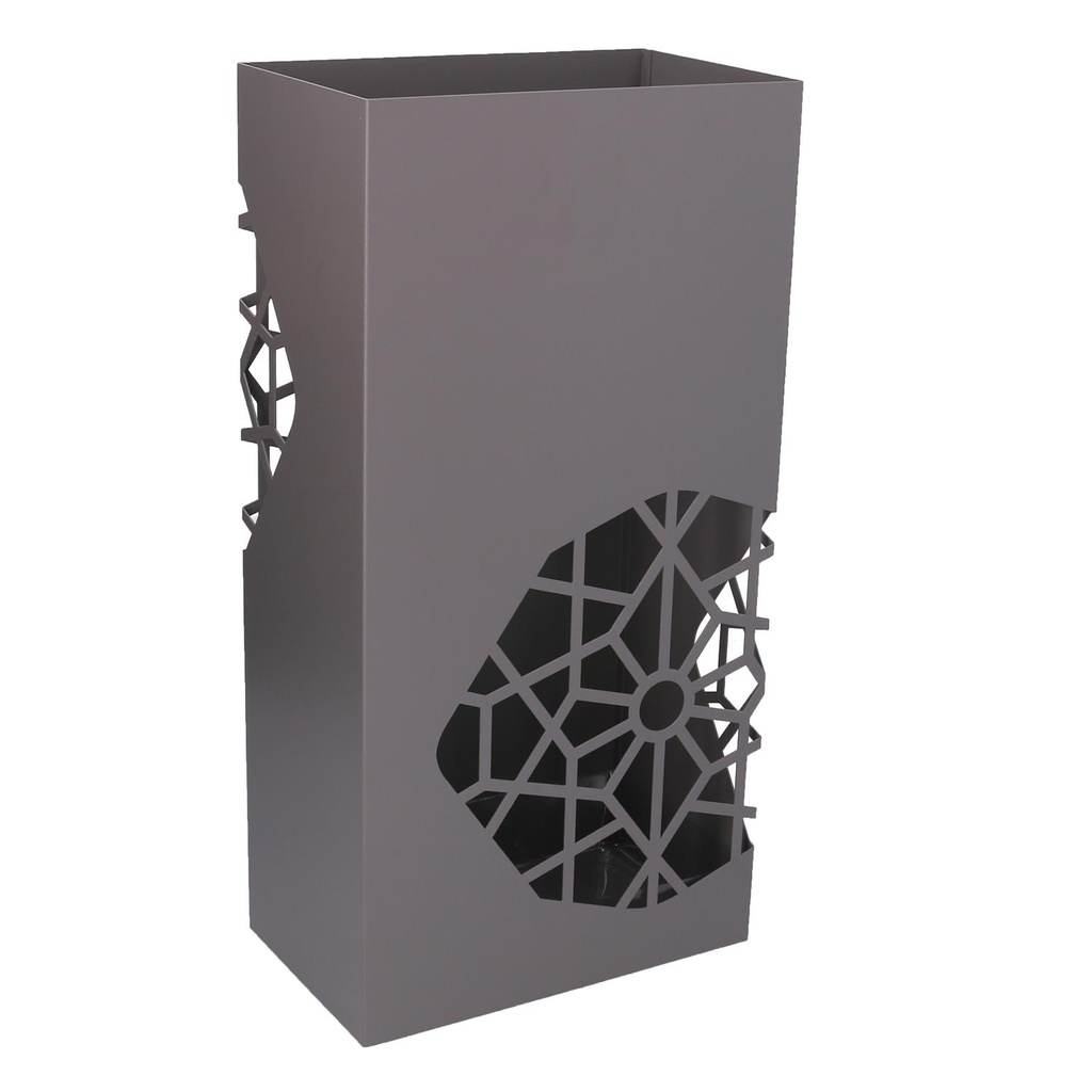 Portaombrelli metallo grigio rettangolare 25x15 cm, altezza 50 cm