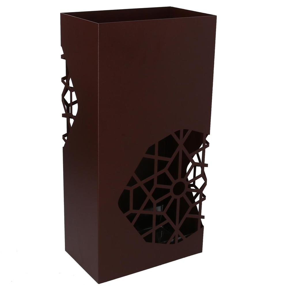 Portaombrelli Metallo Marrone Rettangolare 25x15x50 cm