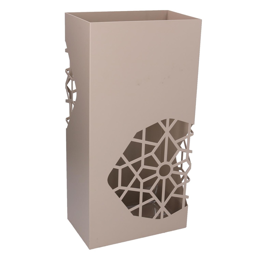 Portaombrelli rettangolare in metallo tortora cm25x15h50