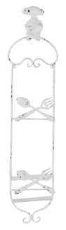 Portapiatti Ferro Bianco Grande 19,5 x 5,5 x 82 cm