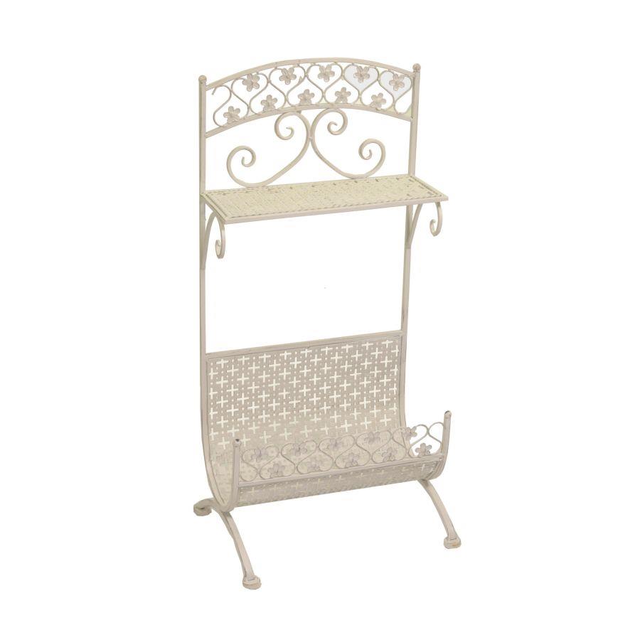 Portariviste in metallo bianco cm31x42h85