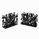Portariviste in metallo posate 1-2 nero 35x12x26 cm