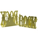 Portariviste in metallo rock 1-2 crema 35x12x24 cm