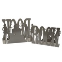 Portariviste in metallo rock 1-2 tortora cm35x12h24