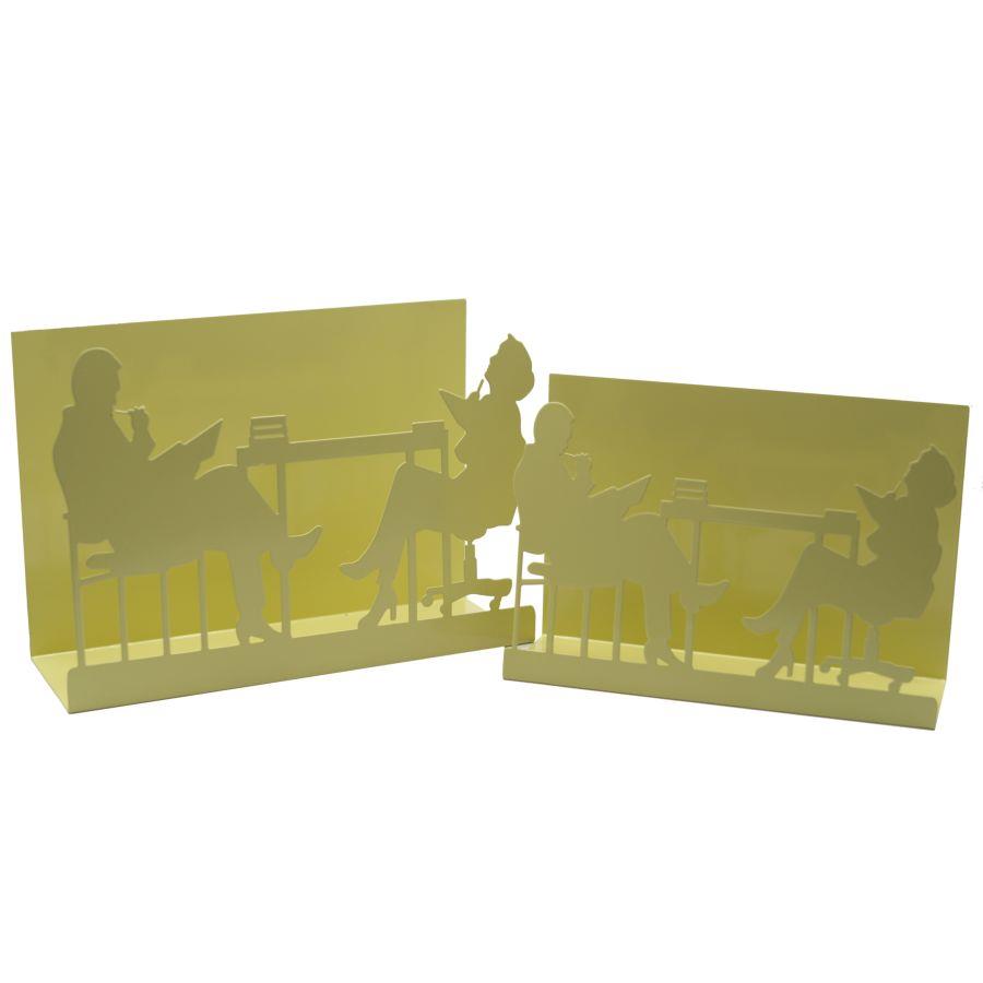 Portariviste metallo sagome 1-2 crema 35x12x24 cm