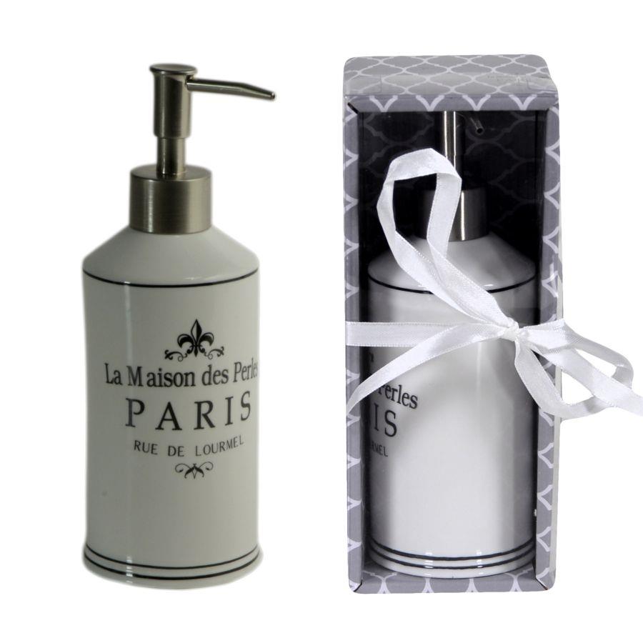 Portasapone Liquido Ceramica Paris Bianco 7,5x20,3 cm