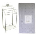 Portasciugamani in metallo bianco, dimensioni: 47x31x98,5 cm