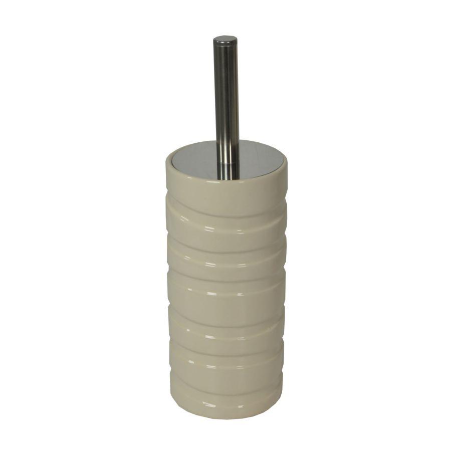 Portascopino ceramica bianco cerchi tondo 10,5x22 cm