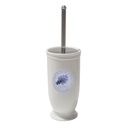 Portascopino in Ceramica Lavanda Bianco Tondo 11,5x23,8 cm