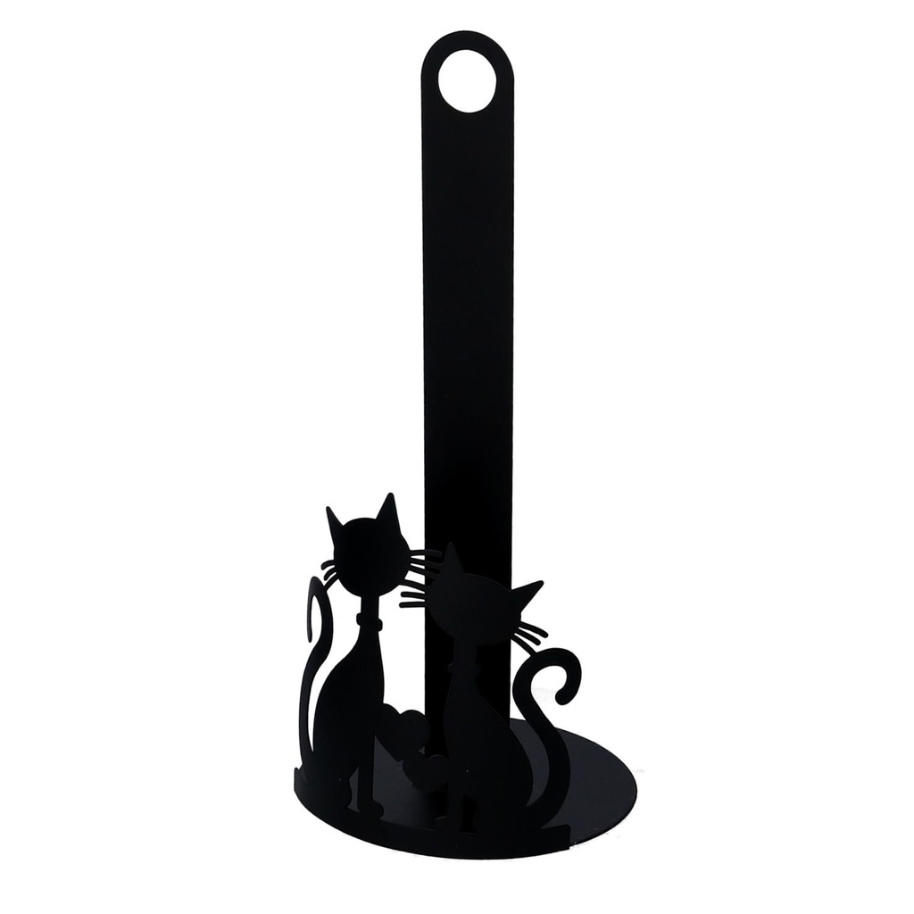 Portascottex Metallo Gatti Nero Tondo 15x33 cm