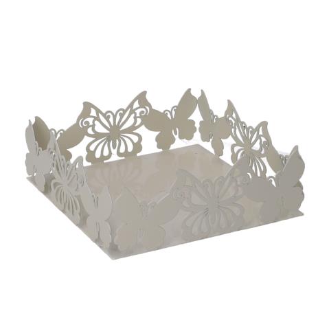 Portatovaglioli Farfalla Crema Quadrato 16,5x16,5x6 cm