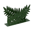 Portatovaglioli Metallo Foglia Alloro Verde Scuro Rettangolare 14,5x4h10 cm