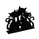 Portatovaglioli Metallo Gatti Nero Rettangolare 14,5x4 cm