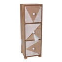 Portatutto legno con 3 cassetti marrone rettangolare 11,5x11,5x34 cm