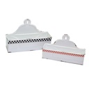 Portatutto metallo bianco rosso nero cm37x11,5h24