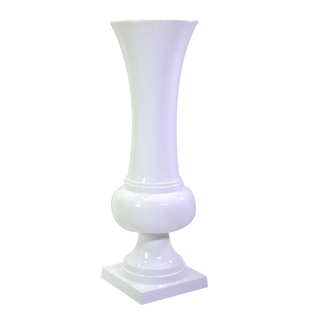 Portavaso in resina bianco lucido 45x45x141 cm