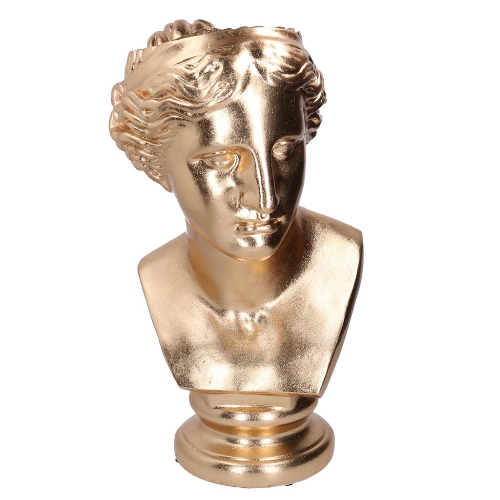 Portavaso in resina busto oro 35,8x36x58 cm
