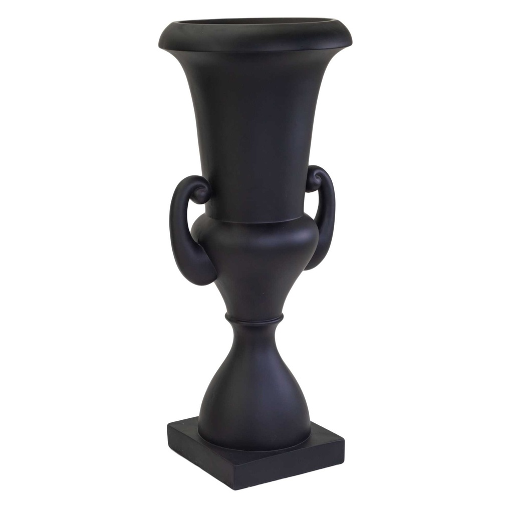 Portavaso Nero Opaco in Resina - 51x51x121 cm
