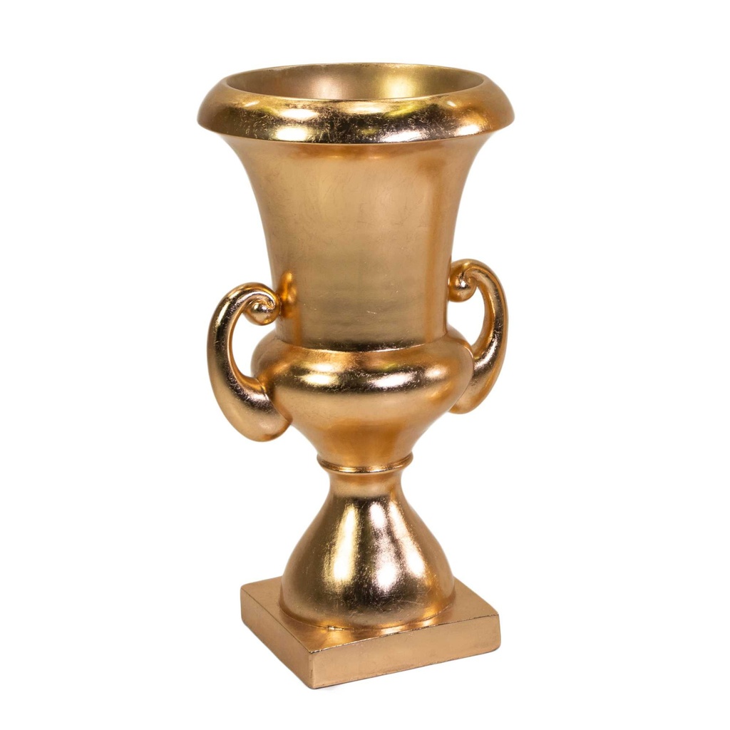 Portavaso in Resina Oro Lucido 48x48x90 cm