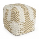 Pouf Timbuctu Bianco-Beige in Tessuto 45x45 cm