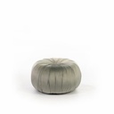 Pouf di design in velluto e metallo grigio, 36x36x30
