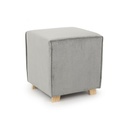 Pouf in velluto vintage Grigio Chiaro ADELINE 40x40x h44 cm
