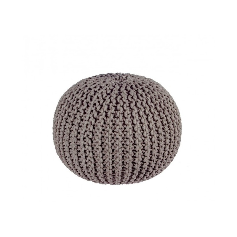 Pouf moderno intrecciato grigio scuro 50x35 cm