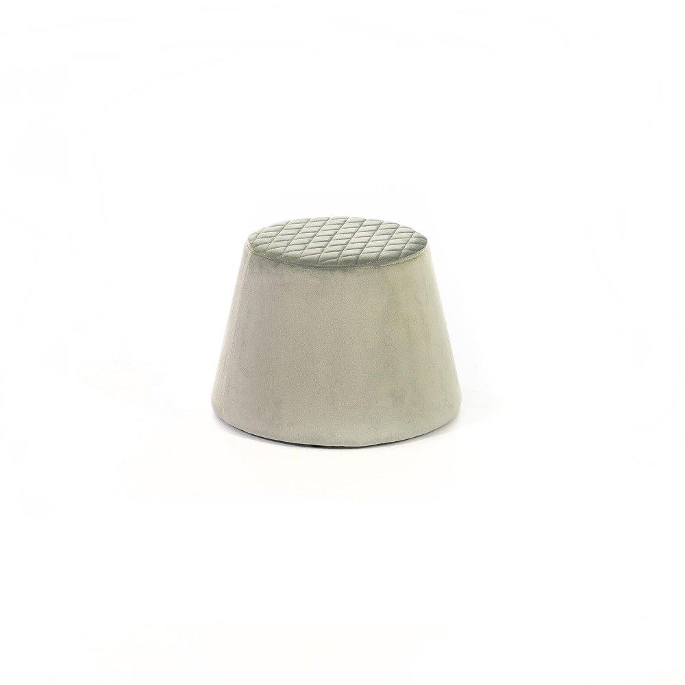 Pouf in velluto con struttura in metallo, grigio, 46,5 x 46,5 x 33