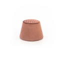 Pouf in velluto rosa antico con struttura in metallo, 46,5 x 46,5 x 33 cm