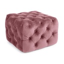 Pouff Evan in velluto Blush trapuntato - Dimensioni: 62x62x46 cm
