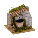 Presepe con fontana elettrica 14,5x14,5x15 cm