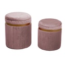 Puff velluto rosa antico ø39h49