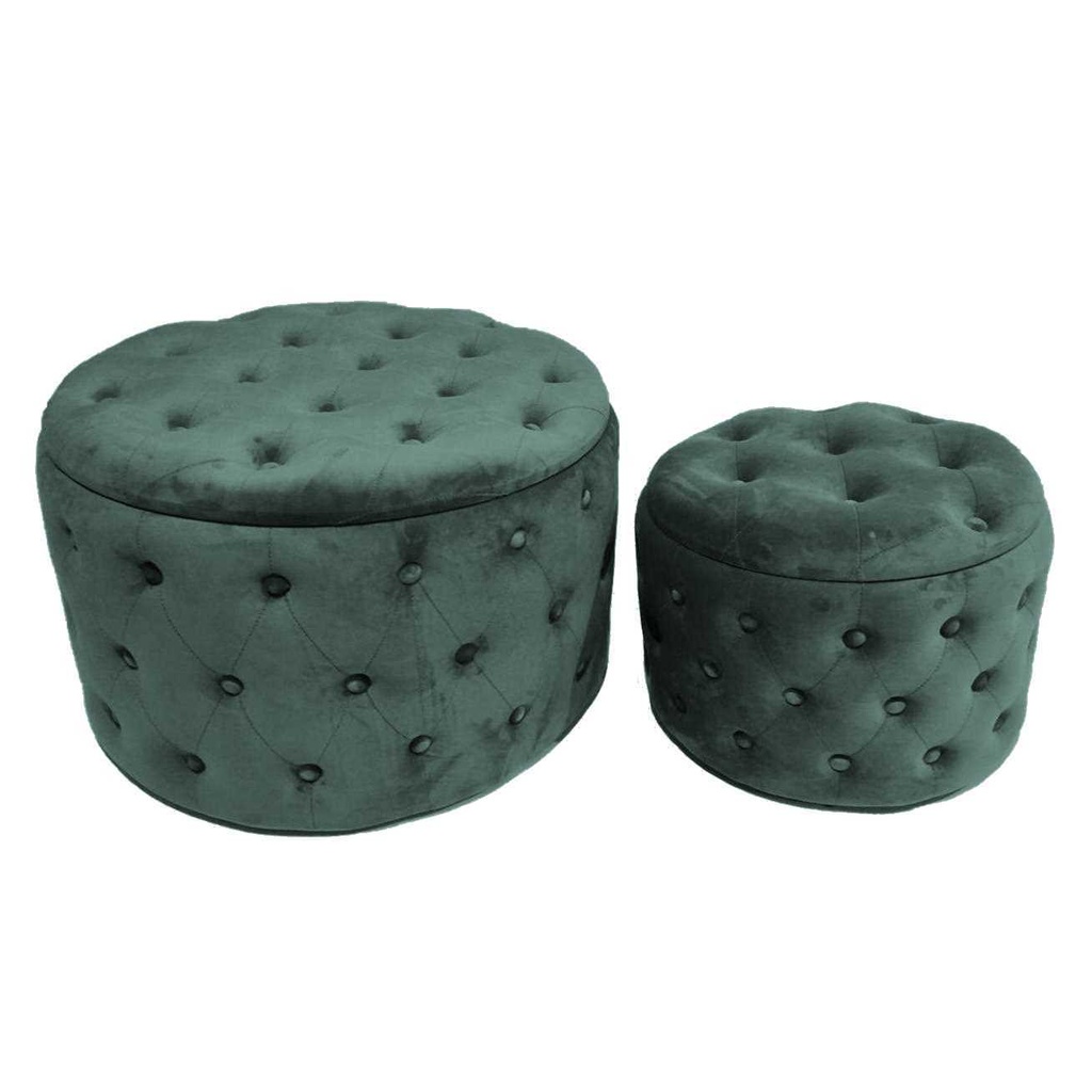 Puff velluto verde salvia ø70h42