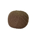 Pouff in tessuto crema tondo - Misura: 47x36 cm