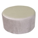 Puff in velluto beige tondo ø56h28