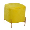 Puff in velluto giallo 38x38x45 cm