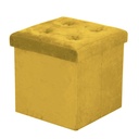 Puff velluto giallo quadro 38x38x38 cm