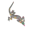 Pupazzo tessuto lucertola con fiori verde 45x22x5 cm