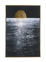Quadro C-C Bold 585 62x92 - Opera d'arte su tela con applicazioni ad olio e fogli dorati