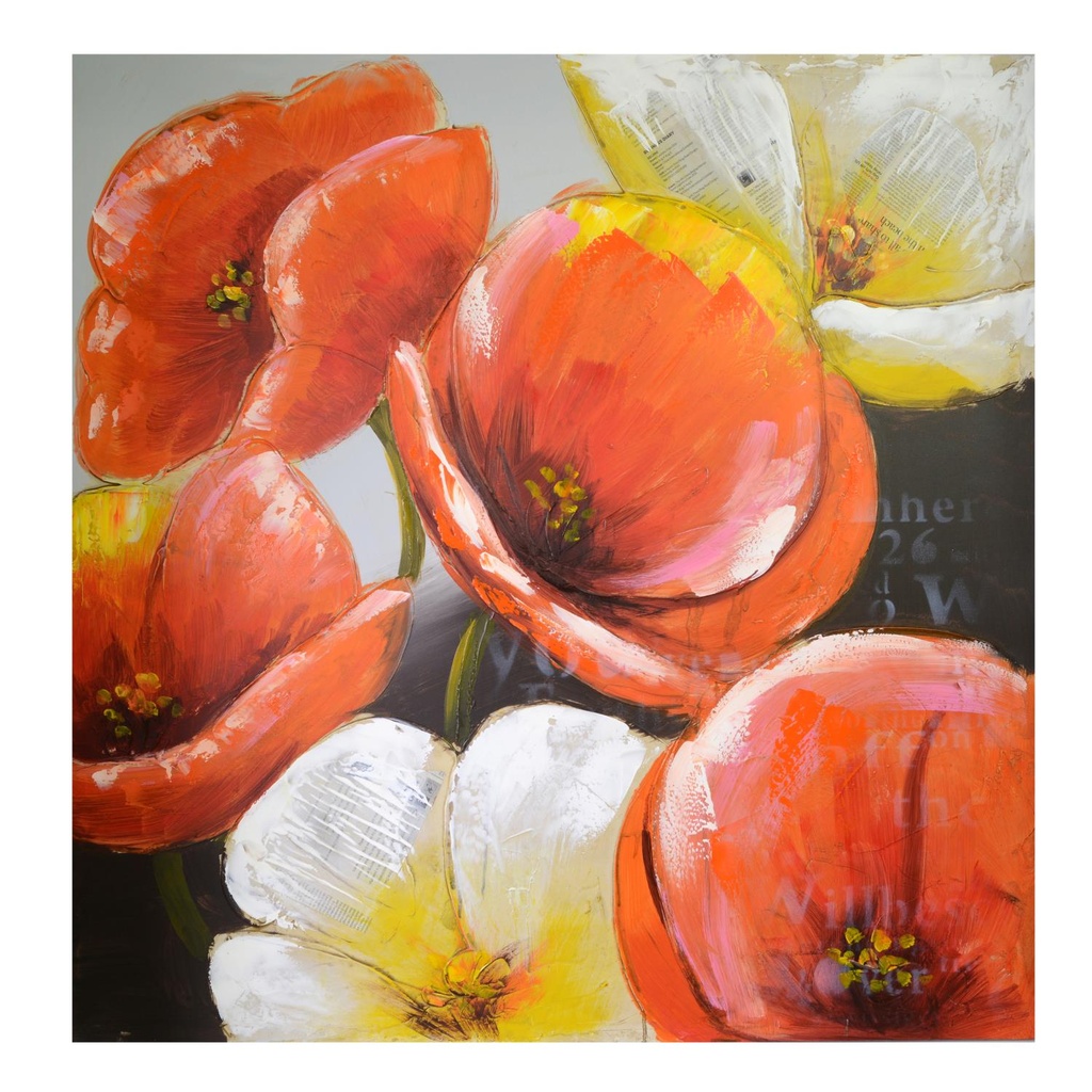 Quadro Anemoni in Legno cm100x100