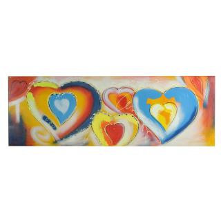 Quadro Astratto Cuori 50x150x3 cm