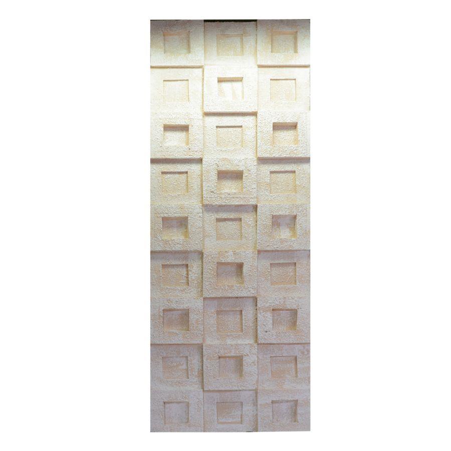 Quadro dipinto bianco con quadretti 50x150x3.5 cm