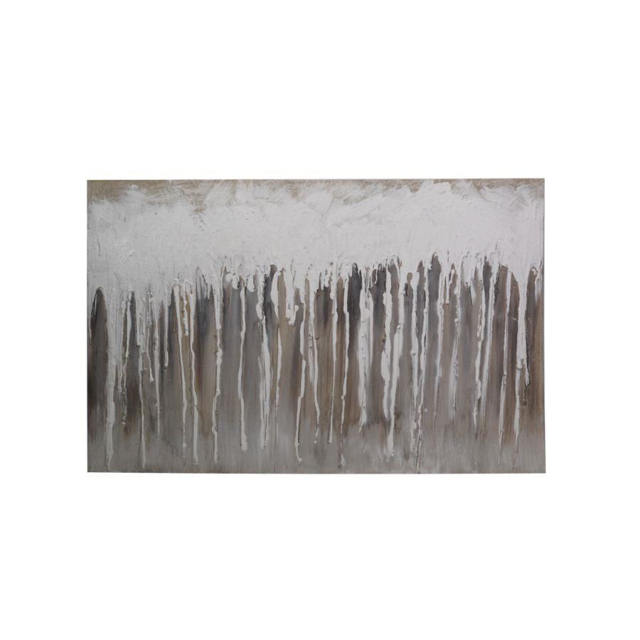 Quadro dipinto bianco marrone 60x90x3 cm